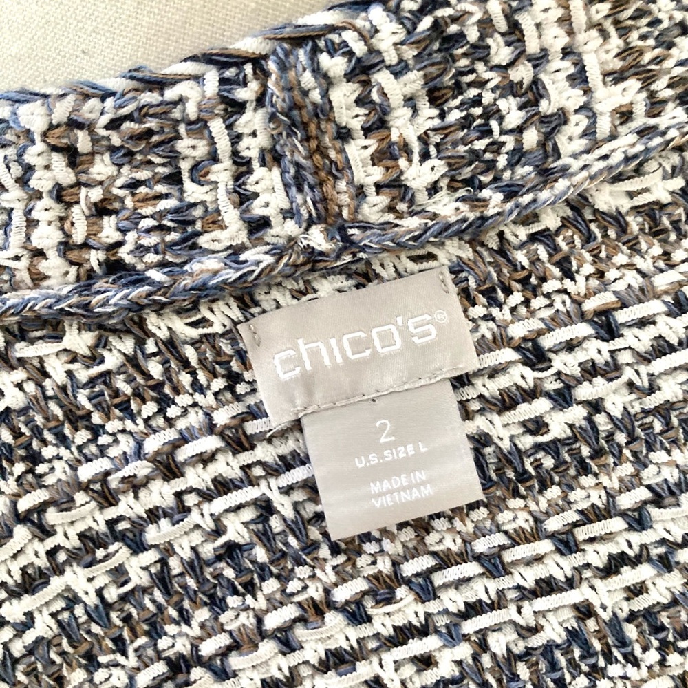 Chico’s Tweed Sweater Cardigan Jacket Size L - Picture 7 of 8